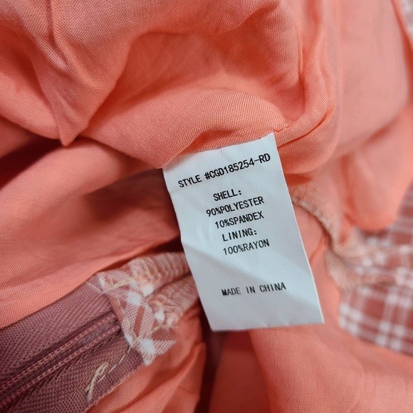 Code x Mode Pink Gingham Dress Ruched Front Size S - NWT - Picture 4 of 12